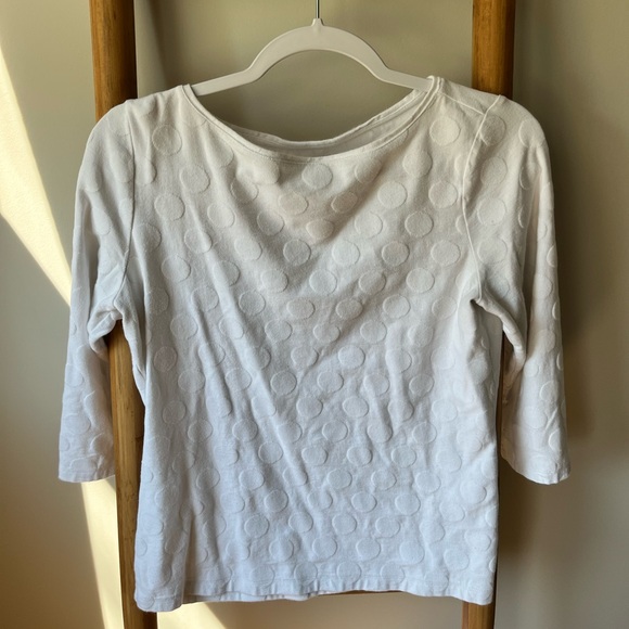 Talbots white top with polka dots! perfect for layering! Petite medium! - Picture 3 of 3